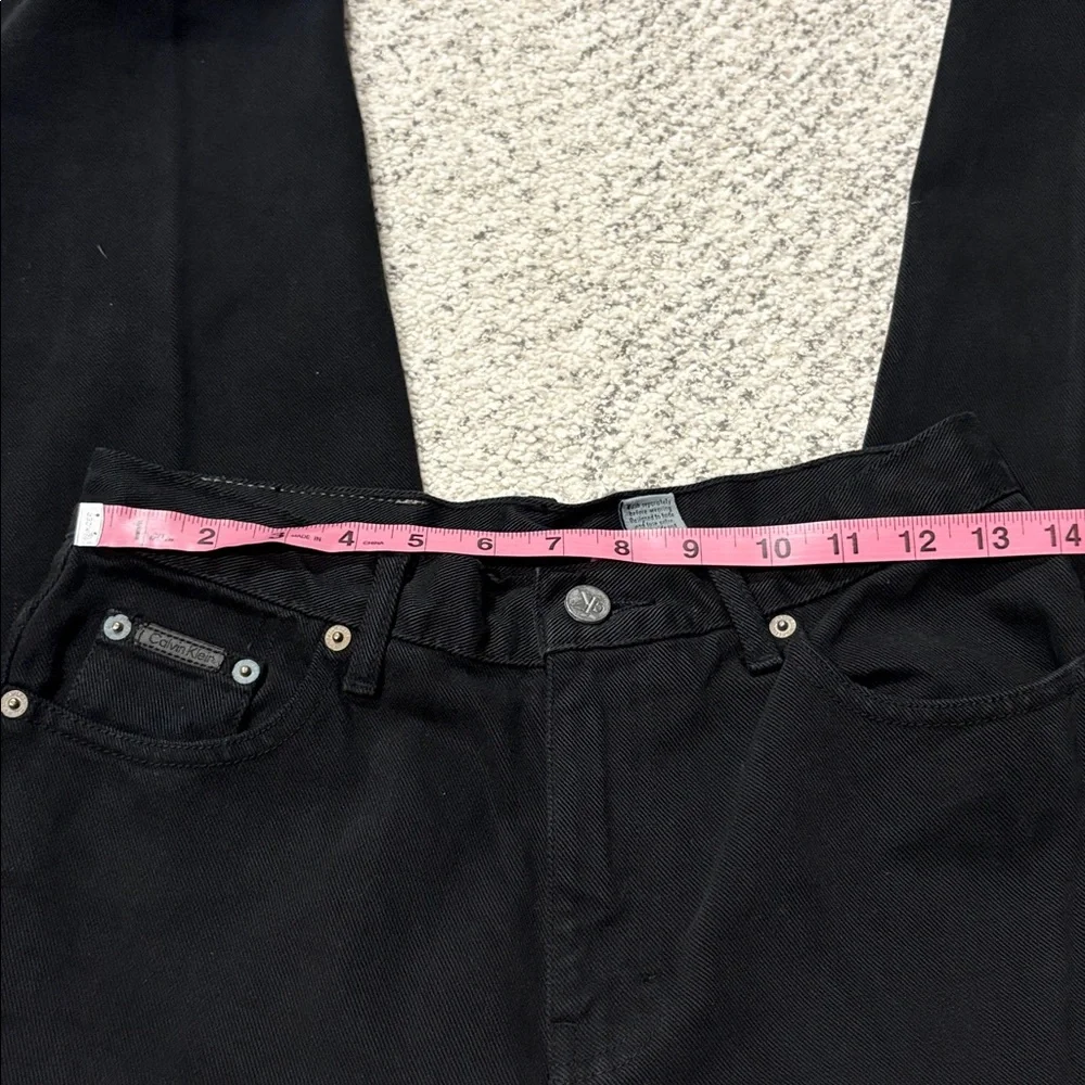 Vintage Calvin Klein 90s Mom Jean High Waisted Black Jeans 100% Cotton Sz 6 - Picture 7 of 8